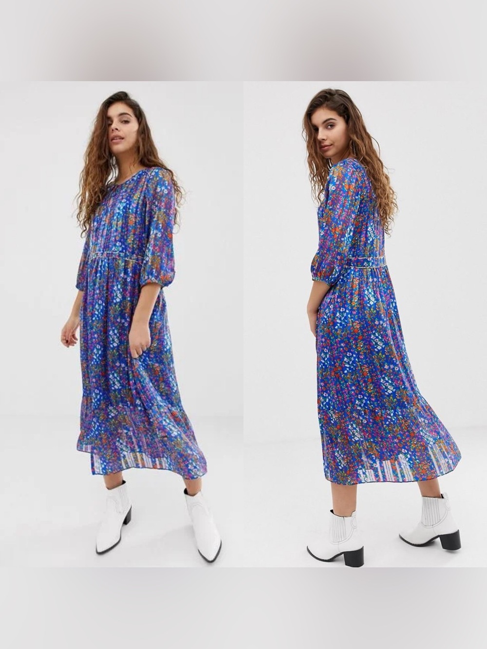 ba&sh Reese Floral Midi Dress Size 1 or US Size 6
